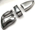 Belt Buckles 3pc Buckle Set 1 5 Inch Western Rope Edge Smooth Shiny Silver Nwot 