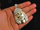 2 00ct Round Diamond 2inch Jesus Face Pendant 14k Yellow Gold Finish