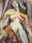 Pablo Picasso Painting Drawing On Old Paper Signed Stamped