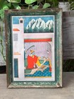 Vintage Indian Miniature Painting Framed Art Print Mughal Court Scene Wall Decor