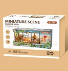 Flower Shop Wooden Miniature Dollhouse Kit F07am15-4-68095
