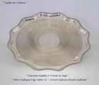 Silver Scalloped Edge Salver   Gadroon Mount  Engine Turned guilloche   12 In 