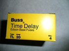 Box Of 4 New Buss Tl 20 Tron Edison Base Time Delay Fuses 20a Fuse