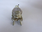 Vintage French Poodle Metal Pin Cushion Nodder Bobblehead Florenza Dog Gray