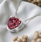 Lab Diamond Pendant 6 9ct Rose Pink Heart 925 Sterling Silver Anniversary Gift