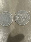 Lot Of 2 New Foundland 20 Cents Dated 1881   1899 0 925 Silver