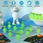 Croblissful Mini Alien Figures Glow In The Dark 1 38 X 0 79 Inches  Green 