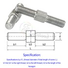 Double End Threaded Stud Screw Bolts 304 Stainless Steel Right Left Nut M4 - M16