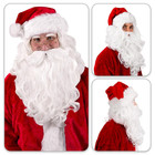 Santa White Beard And Wig Set For Adults     Soft Synthetic Fluffy Hair Christmas 