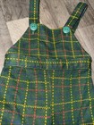 Vintage Carters Kids 2tgreen Plaid Overalls Button Retro