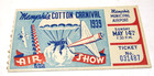 Memphis Cotton Carnival 1939 Air Show Ticket Stub Pre-wwii Aviation Vtg Look See