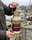 Vintage Brass Finish Ship Lantern Nautical Maritime Oil Lamp Boat Light Decor