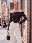 Women s Black Floral Lace Off Shoulder Top Long Bell Sleeve Gothic Blouse