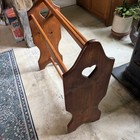 Vintage Heart Cutout Amish Wood Quilt Rack Stand Cottage Farmhouse Country Decor