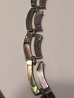 Vintage Mexico Sterling Abalone Panel Necklace   Bracelet Set