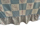 Vintage Quilt Blue Hand Stitched Embroider Nursery Animals Repair A34