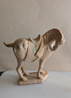 Set 5 Early Chinese Tang Dynasty Distressed Ceramic War Horse Figurines Signed