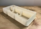 Vtg Retro Makeup Vanity Organizer Ivory Swirl Lucite Plastic Drawer Box 12x5 75 