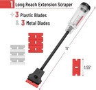 11-inch Long Reach Razor Scraper Tool  Extended Handle Scraper For Cleaning