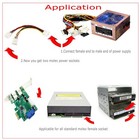 2x 4-pin Molex Male Y-splitter 4 Pin Molex Dual Female Ide Power Cable Adapter