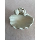 Vintage Cherub Angel Shell Soap Dish Ceramic White Conch Vanity Sink