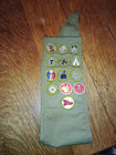 Old Vintage 1970 s   Boy Scout Green Sash With Some Merit Badges Bsa