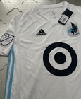 Adidas Minnesota United Fc Mls Soccer Jersey White Light Blue Black Xl Or L
