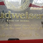Budweiser Genuine King Of Beers Framed Mirror Sign Wood Frame Red gold