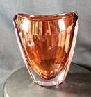 Waterford Crystal 8  Eclipse Spicy Orange Vase Stunning 