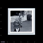 Old Vintage Square Photo Older Elderly Pair Of Women Picket Fence House Pic