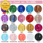 Hair Tinsel 20 Colors 8800 Strands Fairy Hair Tinsel Heat Resistant 48 Inches