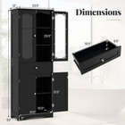 63  Tall Bathroom Cabinet W tempered Glass Doors Adjustable Shelves Large Drawer