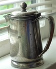 Antique International Silver Soldered Lidded Pitcher 14 Oz Heavy Duty 1 Lb 7 Oz