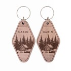  2 Pack  Cabin Keychain     Double-sided Laser Engraved     Real Wood     Rustic