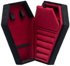 Velvet Coffin Jewelry Travel Case Holder For Gothic Wedding Ceremony gothic J   