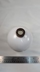 Antique Plain Round White Milk Glass Lightning Rod Ball Bmg Copper Caps