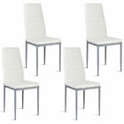 Set Of 4 Pvc Leather Dining Side Chairs Elegant Design Home Furniture White New