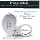 40x Jewelers Loupe Magnifier Jewelry Eye Loop Pocket Magnifying Glass Coins Gems