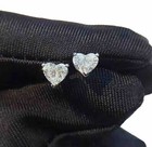 2 Ct Heart Shape Vvs1 d Lab Created Stud Earrings 14k White Gold 7mm Push Back