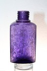 Vintage Drug Store Pharmacy Bayer Embossed Glass Bottle Purple 3 3 4  