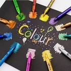 12 Colors Sparkle Metallic Glitter Markers  Acrylic Paint Pens For Fabric  Cards