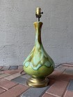 Vintage Mcm 60s Mid Century Haeger Genie Bottle Drip Glaze Lamp Green