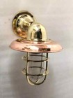 Nautical Arched Bulkhead New Brass Wall Sconce Ship Light With Copper Shade