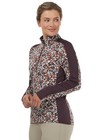 Kerrits Breeze Ice Fil Long Sleeve Riding Shirt Medium Brown Floral