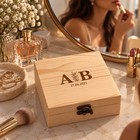 Personalized Wooden Jewelry Box Engraved Keepsake Box Wedding Gift Custom