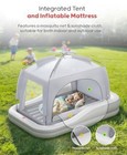 Inflatable Toddler Travel Bed With Tent  Baby Crib Tent  Portable Kids Air Mattr