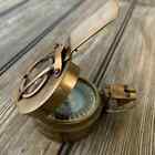Antique Vintage Solid Brass Wwii Military Pocket Compass Handmade Gift