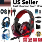 3 5mm Gaming Headset Mic Led Headphones Stereo Bass Surround For Pc Ps4 Xbox One
