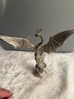 1992 Masterworks Fine Pewter Dragon Sculpted Crystal Figurine   Rare  