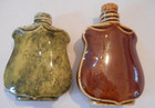 Lot  2  Antique Eagle German Bisque Porcelain Ceramic Figural Liquor Flasks 